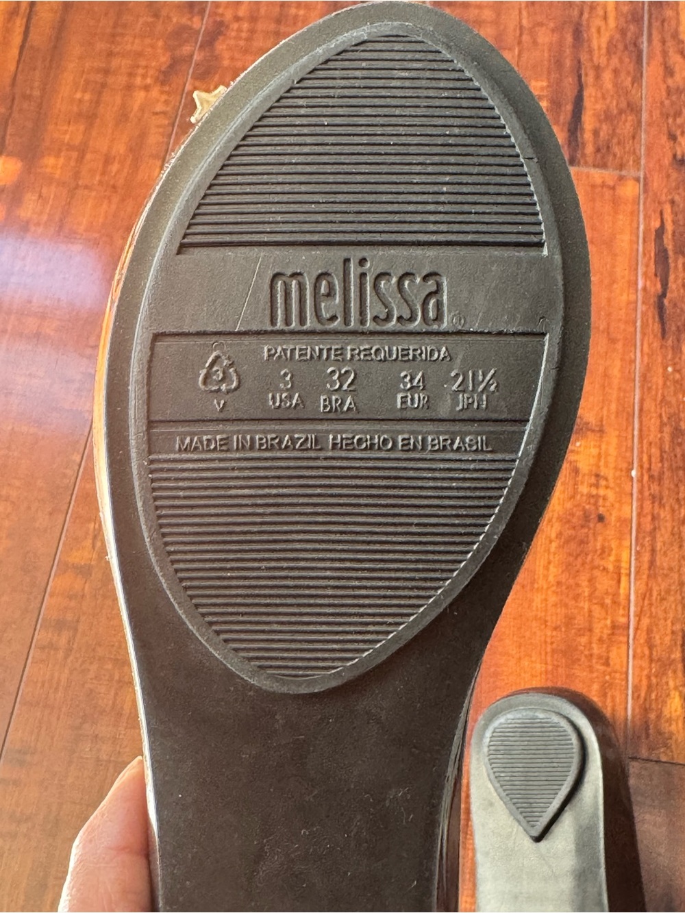 Mel by Melissa kids Black Jelly Bow Peep-Toe Flats with Gold Star Accents - Picture 6 of 10